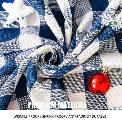 Midsummer Breeze Buffalo Plaid Tablecloth, Gingham Table Cloth for Thanksgiving Christmas Kitchen Restaurant Holiday Indoor Outdoor Picnic（Rectangle/Oblong, 55x102, Navy Blue - Image 3