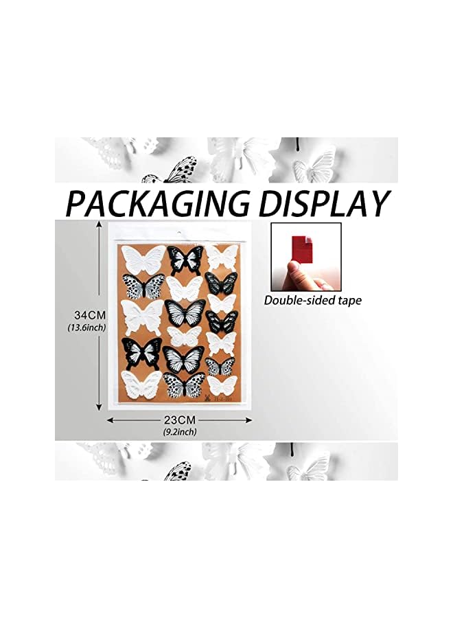 Zaboon Wall Stickers 72 Pcs 3D Black And White Crystal Wall Decals Household Creative 3D Double Layer Stereo Wall Sticker Diy Home Decor Removable Sticker Bedroom Window Arbitrary Stickers - Image 3