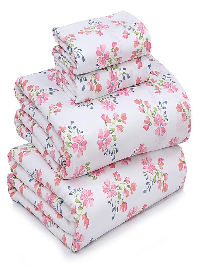 RUVANTI 100% Cotton California King Sheet Sets, 4 Pieces, Soft & Breathable Percale Weave Bedding, Deep Pocket 14", Hotel Standard, Crisp Cool Feel & Durable, Perfect Floral Sheets, Bloomex - Image 1