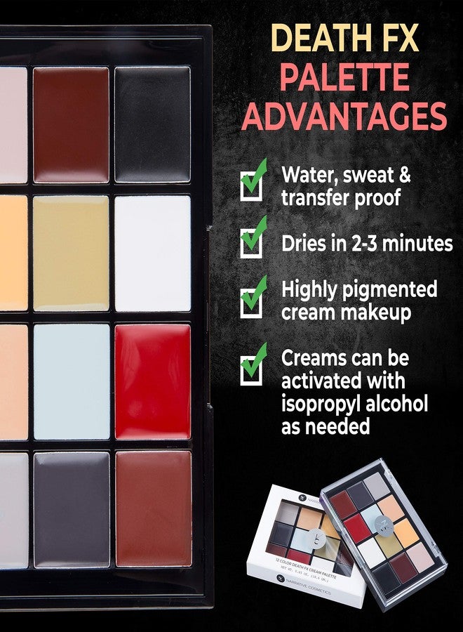 Narrative Cosmetics 12-Color Death FX Cream Palette, Professional Quick Drying Waterproof SFX Makeup for the Stage, Film, Costumes, Cosplay, Halloween - Image 4