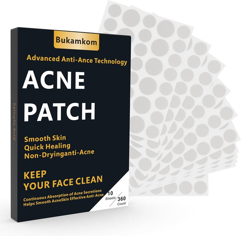 360Pcs Acne Patch Translucent Hydrocolloid Pimple Patches Effectively Calms Relieves Acne For Face Body Skin Clear Spot Treatment Pimple Stickers