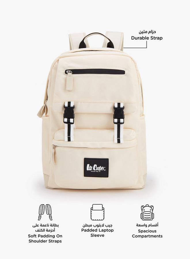 Lee Cooper Solid Backpack With Buckle Closure - Image 2