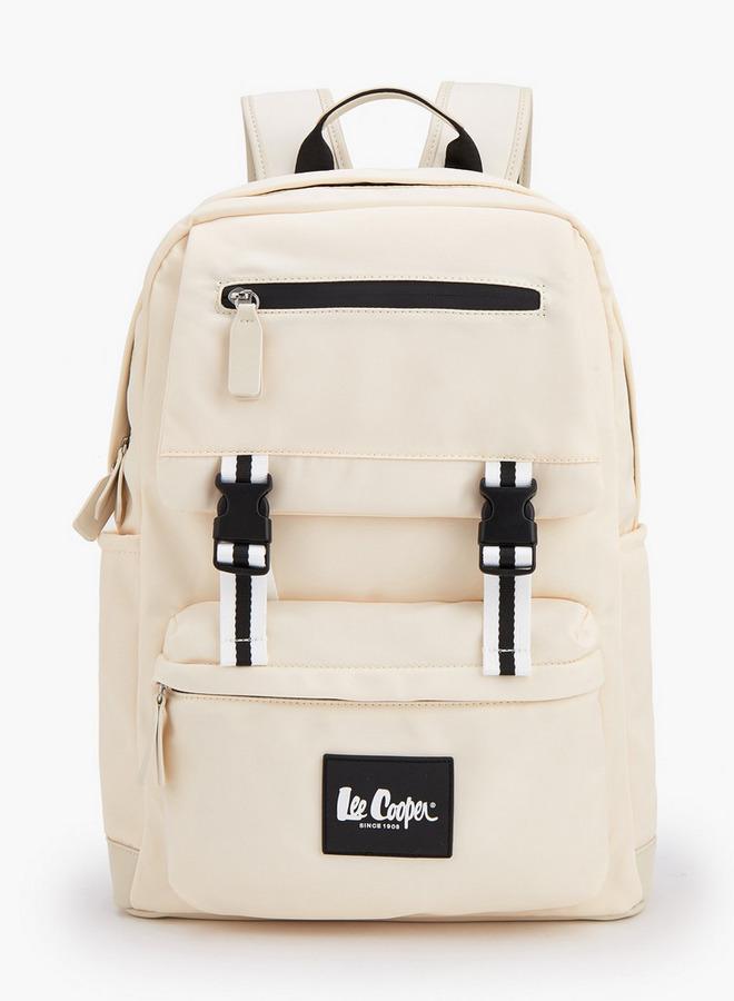 Lee Cooper Solid Backpack With Buckle Closure - Image 1