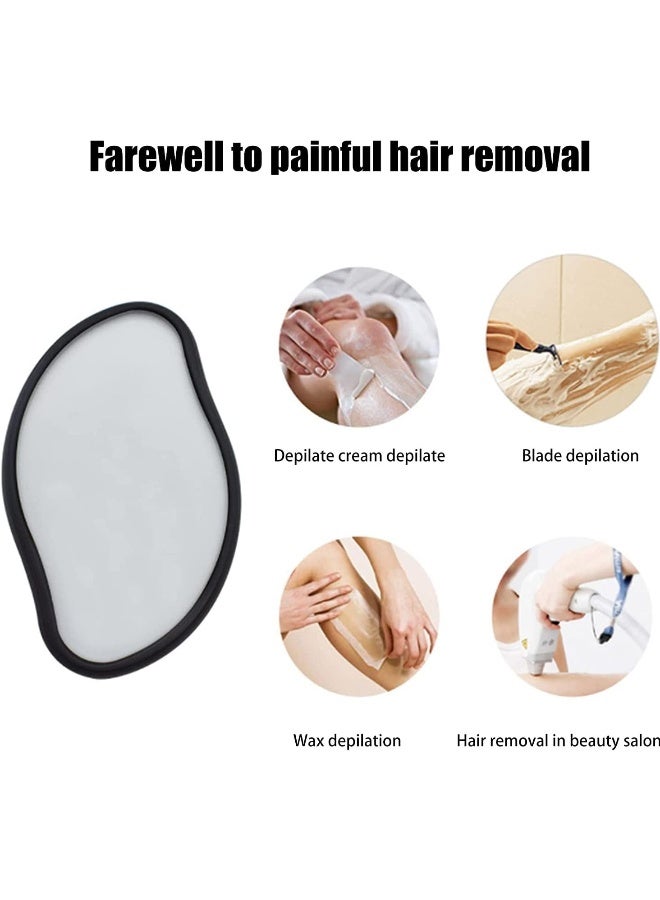 ممحاة الشعر الكريستالية الحقيقية، أداة إزالة الشعر السحرية، أدوات إزالة الشعر الكريستالية بدون ألم، لإزالة الشعر بسرعة وسهولة لبشرة ناعمة وملساء للرجال والنساء (أسود) - Image 3