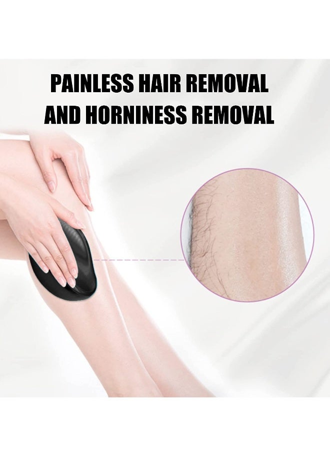 ممحاة الشعر الكريستالية الحقيقية، أداة إزالة الشعر السحرية، أدوات إزالة الشعر الكريستالية بدون ألم، لإزالة الشعر بسرعة وسهولة لبشرة ناعمة وملساء للرجال والنساء (أسود) - Image 2