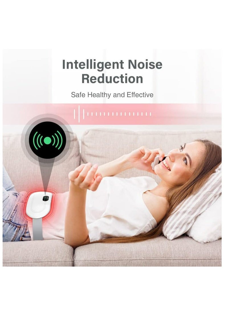 Portable Menstrual Cordless Heating Pad Electric Wireless Heating Massager Pad for Lower Back Stomach Pain Relief Period Cramps Comfier Belly Device USB Warming Waist Belt,3 Heat Levels 4 Modes(White)