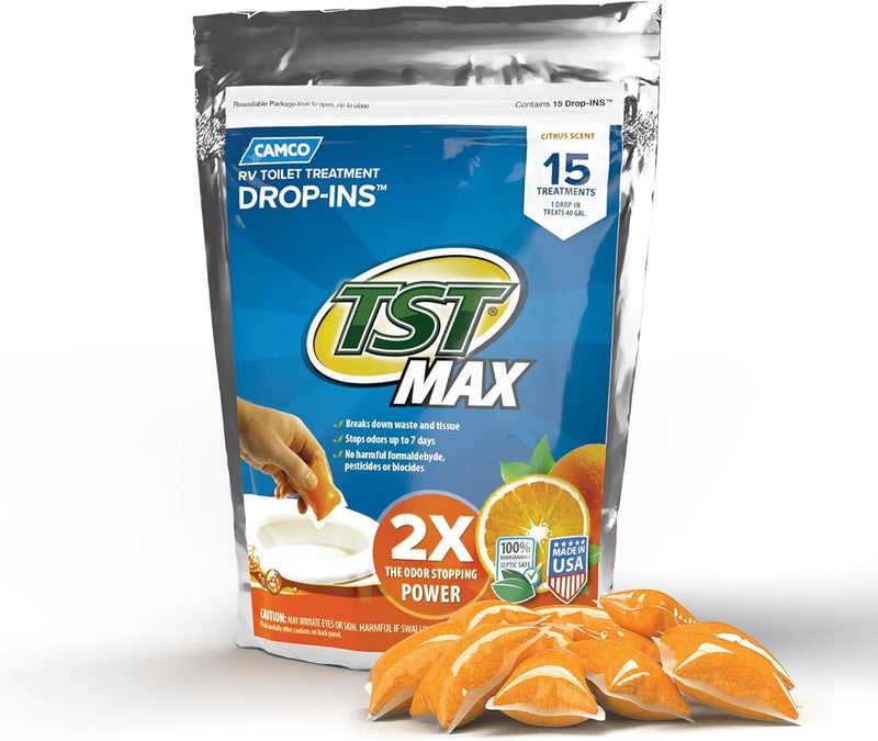 Camco TST MAX RV Toilet Treatment Drop-INS - Citrus Scent - Image 1
