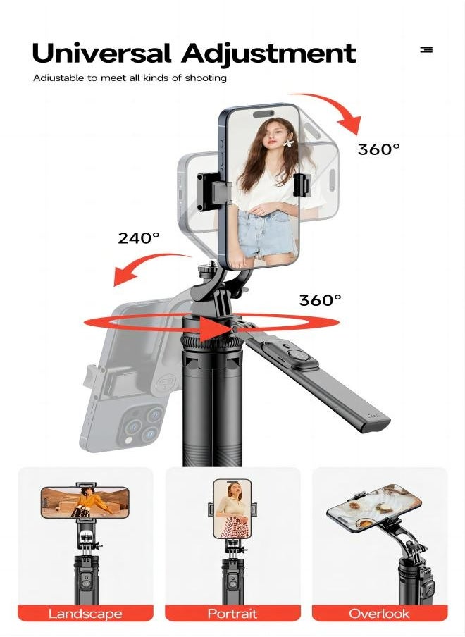 Generic - 70.86 Inches  Extra Long Selfie Stick Tripod Anti-shake Selfie Stick with Balance Handle,Quadripod Stand with Rechargeable Bluetooth Remote for Mobile Phone, Suitable for both smartphone and camera - Image 1