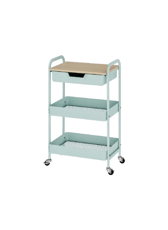 بارفيت بارفيت عربة مطبخ بعجلات دوارة متعددة الاستخدام بثلاث طبقات باللون الأخضر WK830549C/G