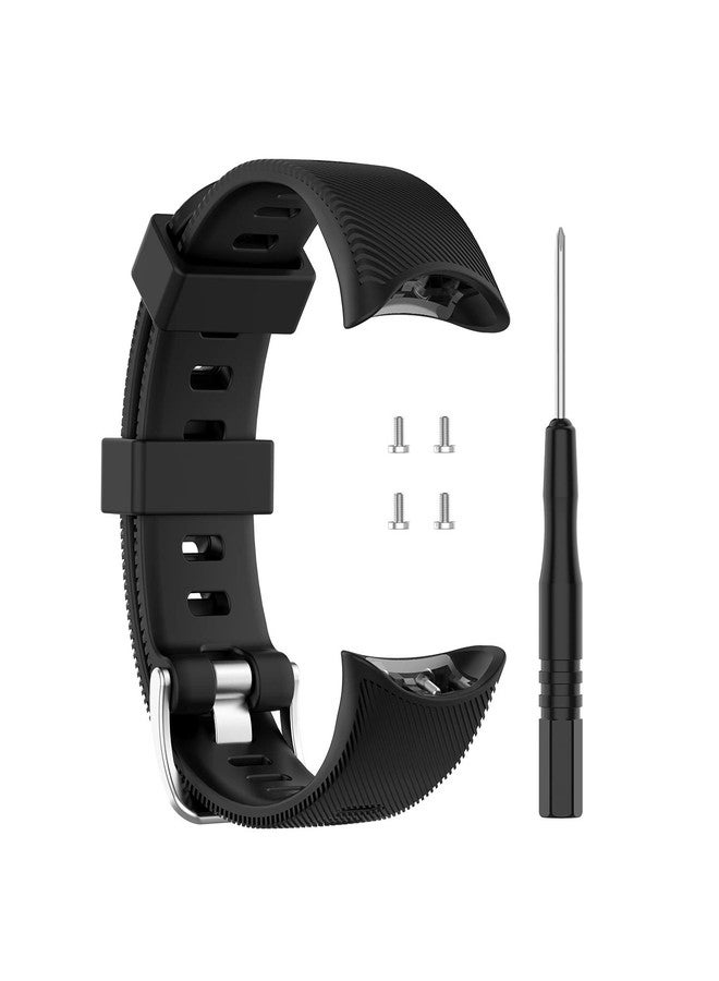 سواران من السيليكون من YHSITFNG لساعة Garmin Forerunner 45 / 45S، سوار رياضي بديل ناعم لساعة Forerunner 45 / 45S الذكية (أسود + أزرق داكن) - Image 4