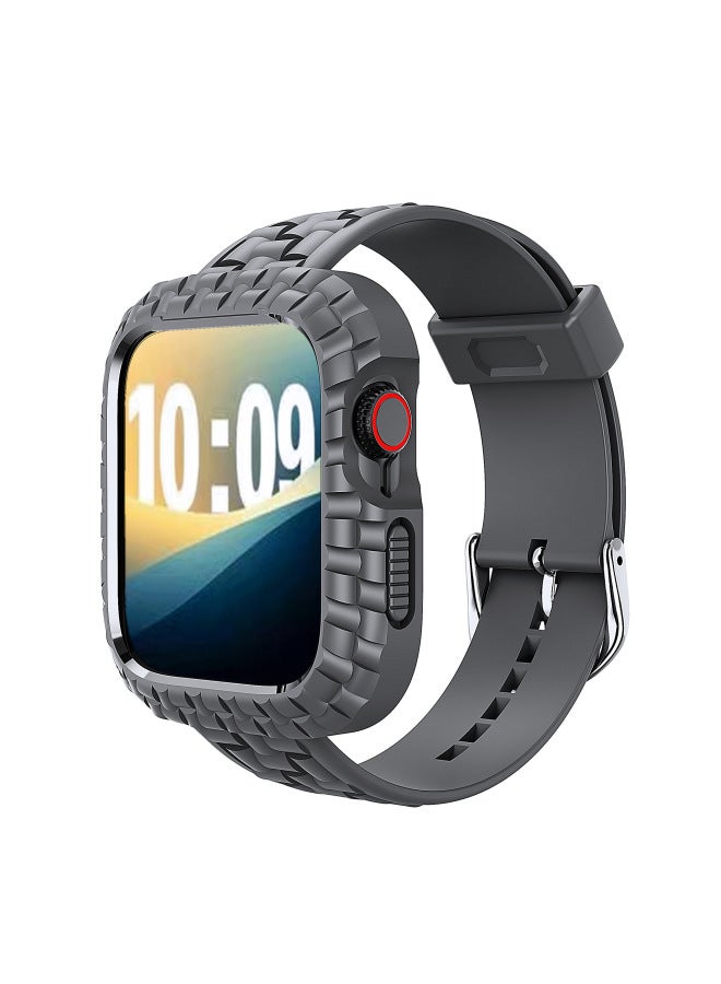 Loquat For Apple Ultra3/49mm Small Square Strap S10/46mm Watch Strap SE3/42mm One-piece Strap-Color:Gray-Dimensions:SE3/42mm  - Image 1