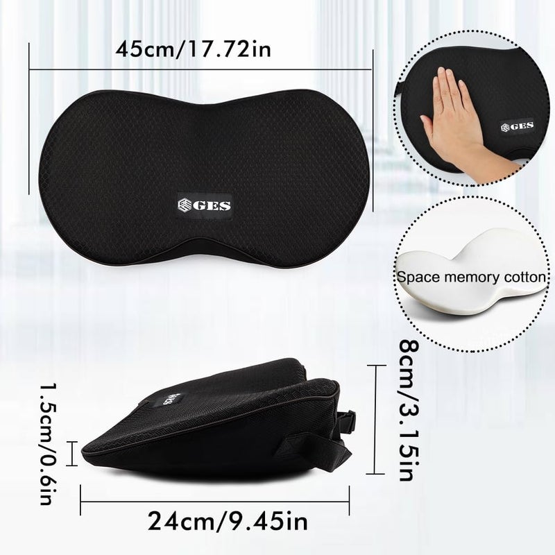 GES Memory Foam Car Seat Cushion for Back Support and Pain Relief (Black) - Image 2