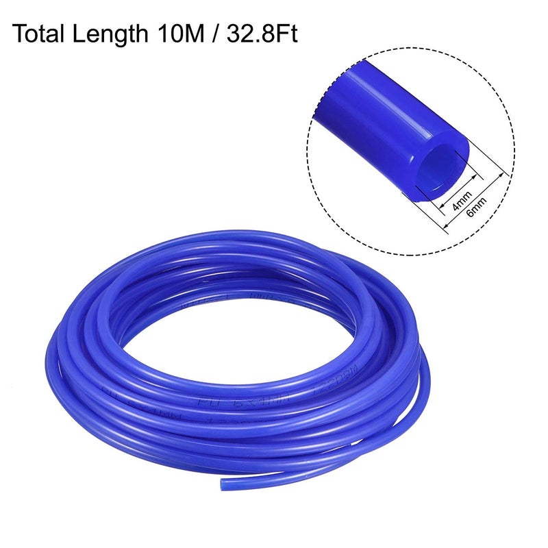 DLIEN 6mm x 4mm Pneumatic Air Compressor Tubing PU Hose Tube Pipe 10 Meter Blue 10 Mtr 32.8Ft 6mm x 4mm Pneumatic Polyurethane PU Tube Pipe (BLUE 10 MTR) - Image 2
