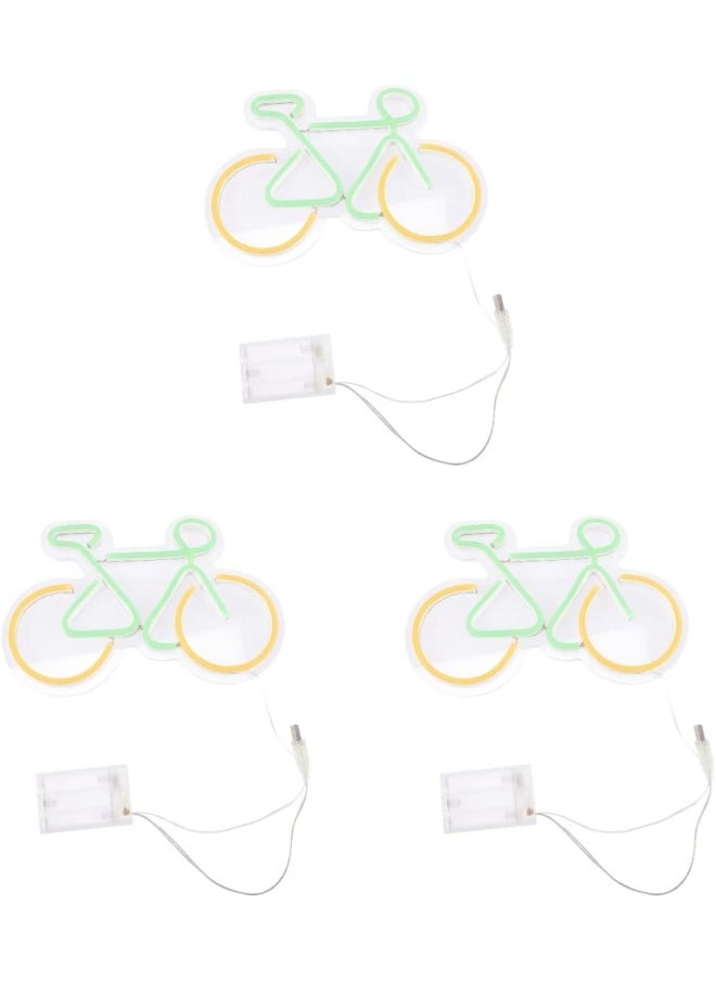Generic - 3 Pieces Led Neon Signs Neon Sign Led Neon Light Bike Neon Sign Lights Lights 3D Bike - Image 1