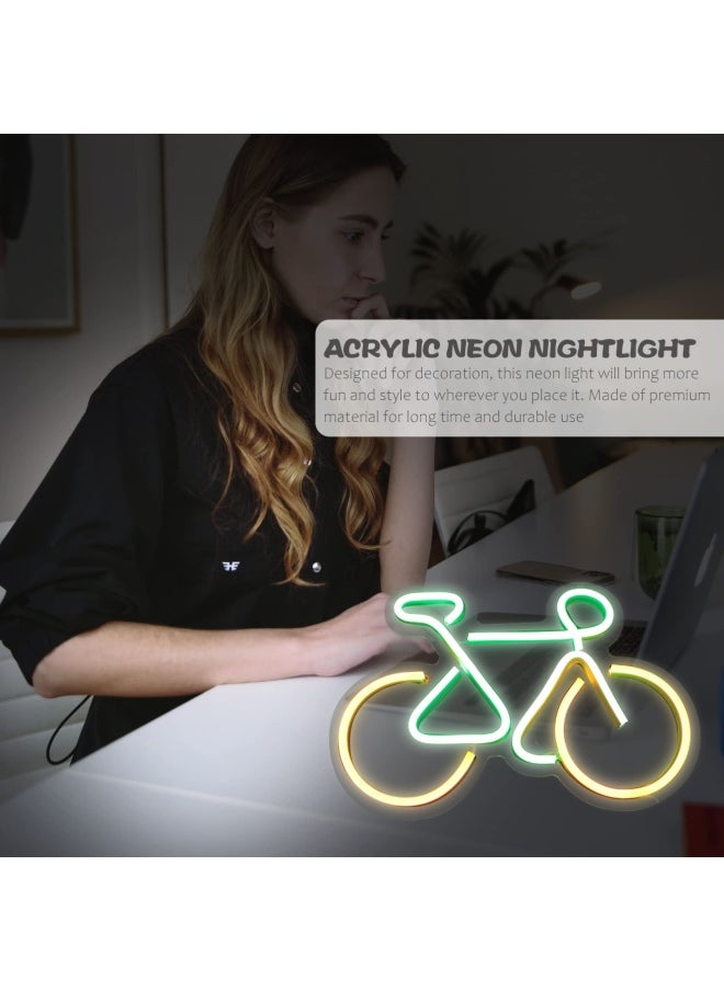 Generic - 3 Pieces Led Neon Signs Neon Sign Led Neon Light Bike Neon Sign Lights Lights 3D Bike - Image 1