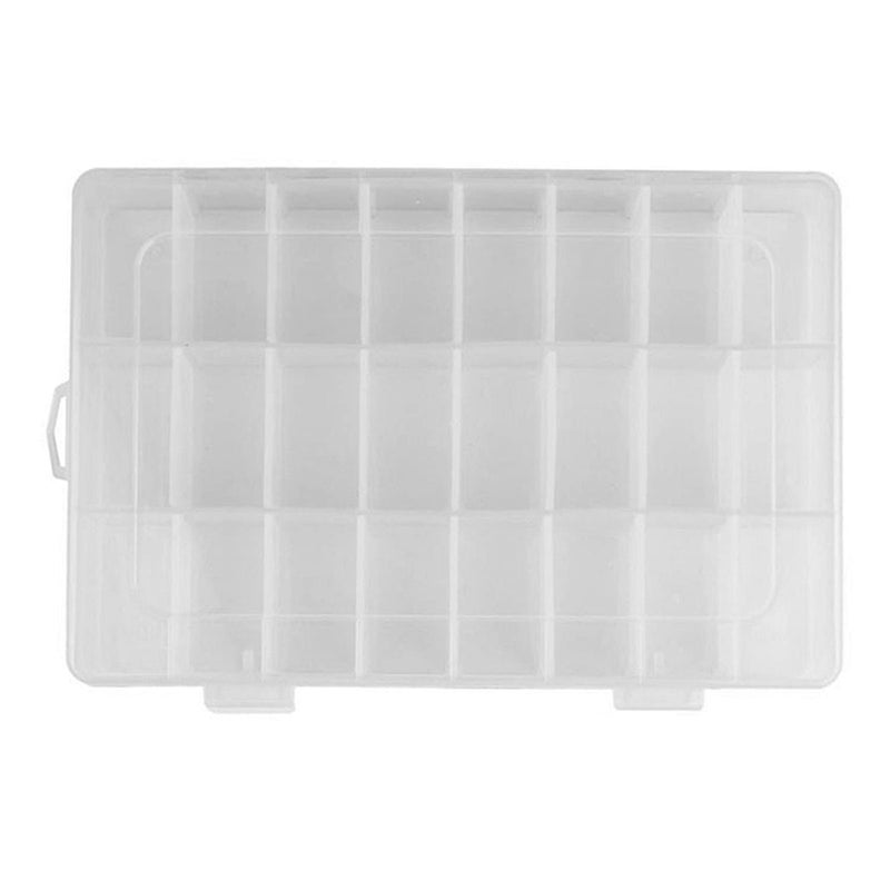 SKDBPM KDR Plastic Cosmetic Shelf Stand Case Grid Squares Lipstick Holder Showcase Stand Cosmetic Organizer Makeup Storage Box (Transparent) (24 Grid Box) - Image 2