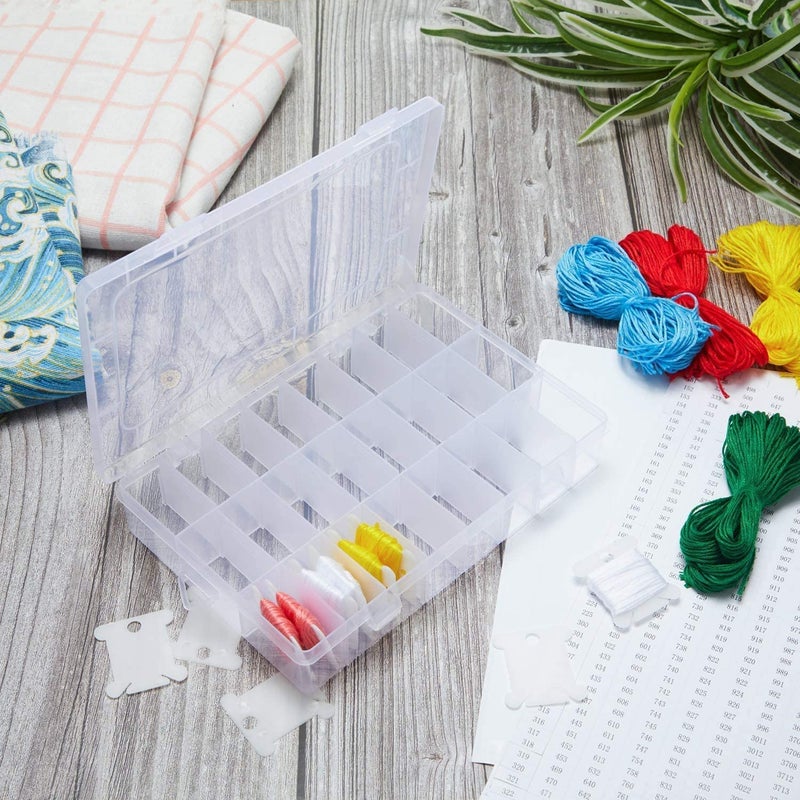 SKDBPM KDR Plastic Cosmetic Shelf Stand Case Grid Squares Lipstick Holder Showcase Stand Cosmetic Organizer Makeup Storage Box (Transparent) (24 Grid Box) - Image 5