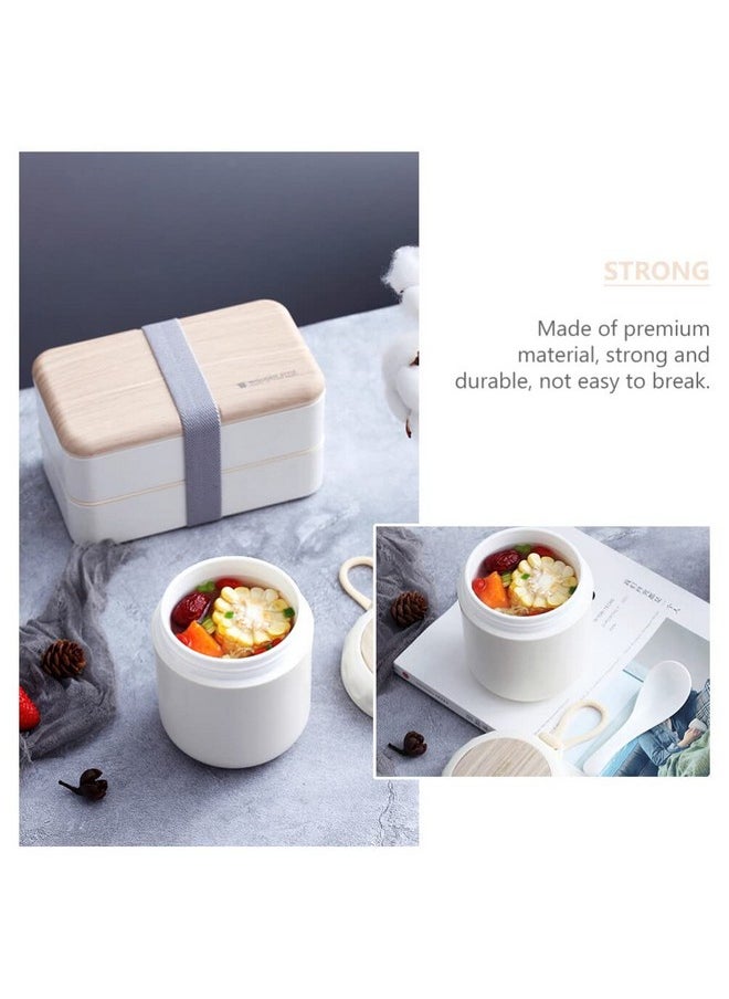 Cabilock - Insulated Food Container With Handle Portable Microwaveable Breakfast Cup Insulated Lunch Containers With Spoon Sealed Soup Container Soup Cup Microwaveable Soup Holder Water Cup Food - Image 1