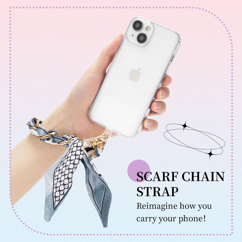ZOOEASS Phone Wrist Lanyard Gold Metal Scarf Chain with Tether Tab Women Phone Chain Accessories - Image 2