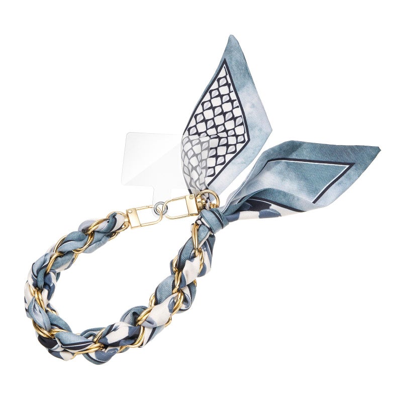 ZOOEASS Phone Wrist Lanyard Gold Metal Scarf Chain with Tether Tab Women Phone Chain Accessories - Image 1