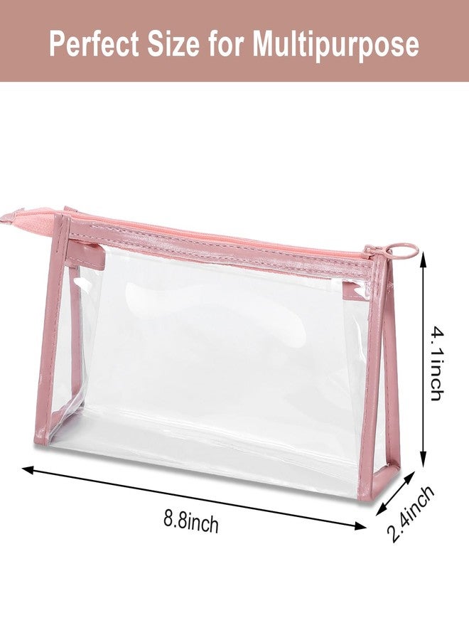 Etercycle TSA Approved Toiletry Bag, Clear Pouches with Zipper for Traveling, Samll Clear Makeup Bags Cosmetic Bag Pencil Bag for Home Storage Organizing, Office, Vacation, Travel (Pink) - Image 2