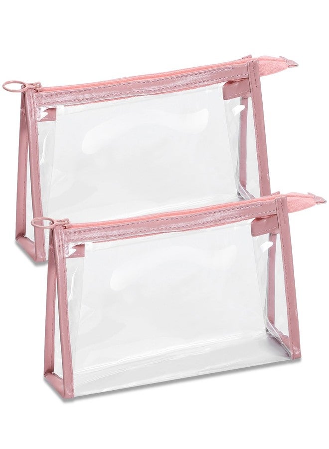 Etercycle TSA Approved Toiletry Bag, Clear Pouches with Zipper for Traveling, Samll Clear Makeup Bags Cosmetic Bag Pencil Bag for Home Storage Organizing, Office, Vacation, Travel (Pink) - Image 1