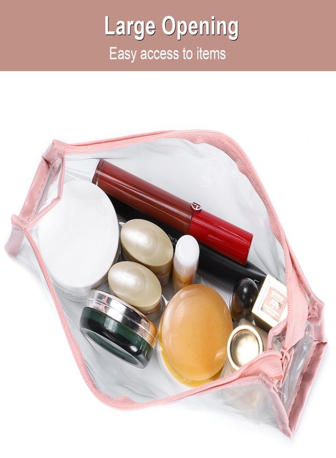 Etercycle TSA Approved Toiletry Bag, Clear Pouches with Zipper for Traveling, Samll Clear Makeup Bags Cosmetic Bag Pencil Bag for Home Storage Organizing, Office, Vacation, Travel (Pink) - Image 3
