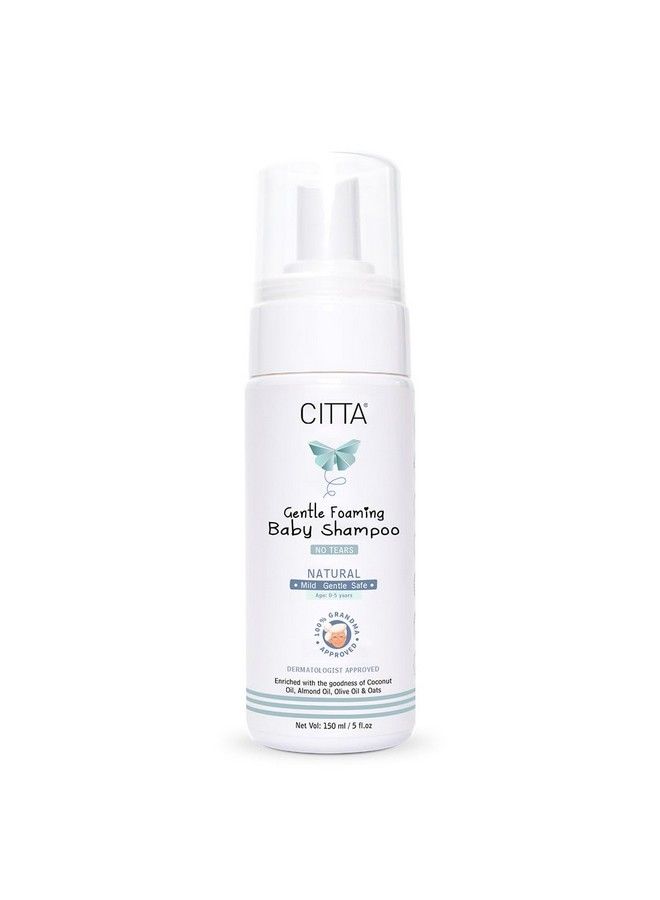 CITTA Gentle Tear Free Foaming Baby Shampoo For New Born ; For Delicate Scalp ; Natural Baby Shampoo For Kids With Coconut Oil Olive Oil And Oats ; Promote Hair Growth ; Dermatologist Approved ; 150 Ml  - Image 1