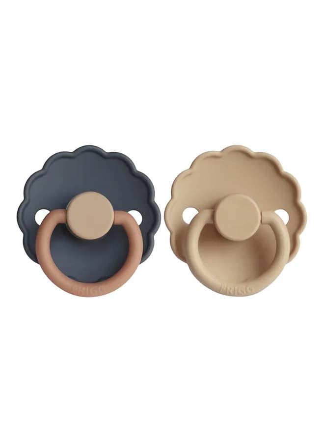 FRIGG لهاية FRIGG Daisy سيليكون للأطفال 0-6 أشهر 2-Pack أورورا/كرواسان - الحجم 1 - Image 1
