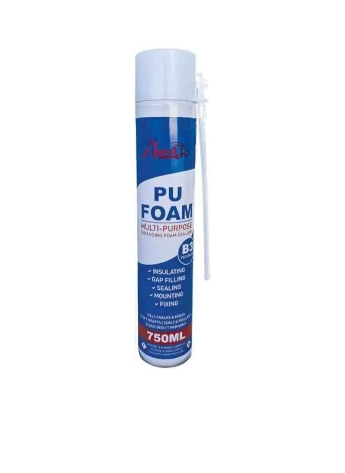 ABBASALI 750ml PU Foam Spray – Expanding Polyurethane Insulation Foam for Sealing, Filling, and Bonding. Ideal for Gaps, Cracks, and Joints. Easy Application with Precise Nozzle. Fast Curing (1)  - Image 1