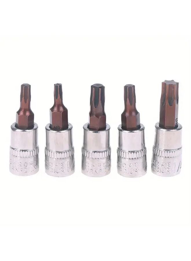 5pcs Torx Screwdriver Bits Set T15 T20 T25 T30 T40 1 4 Inch Drive Socket Adapter - Image 2