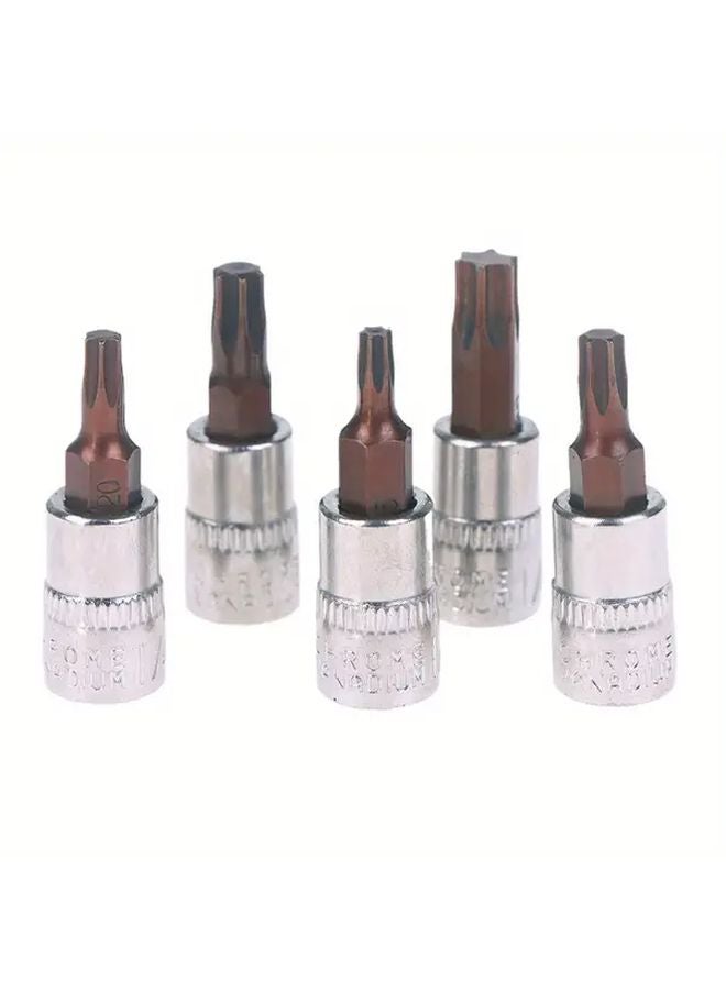 5pcs Torx Screwdriver Bits Set T15 T20 T25 T30 T40 1 4 Inch Drive Socket Adapter - Image 1