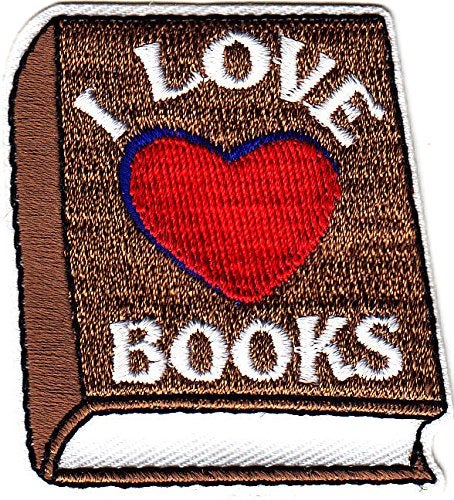 AE "I LOVE (HEART) BOOKS" - Iron On Embroidered Patch/Reading, Books, School, Words - Image 4
