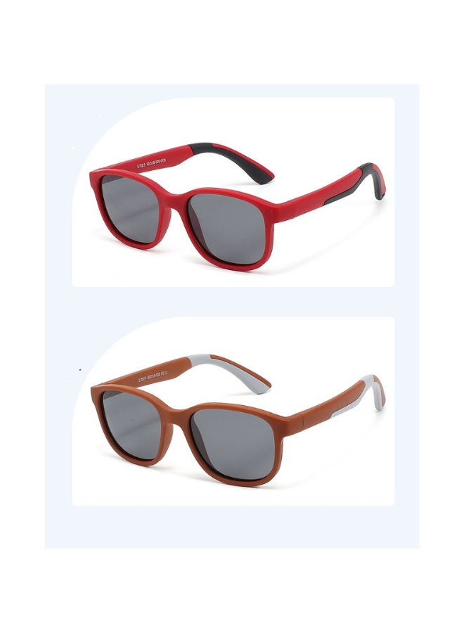 ZESITH 2026 New Fashion Polarized Kids Sunglasses, Ultra Light Sports UV Protection Sun Glasses S702 - Red Black - Image 2
