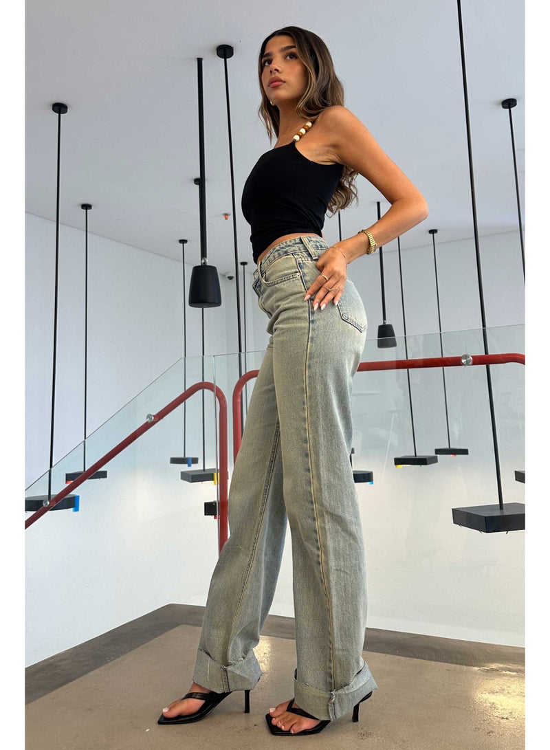 CIZARO Straight-Leg - High-Waist Light Vintage Blue Jeans  - Image 3