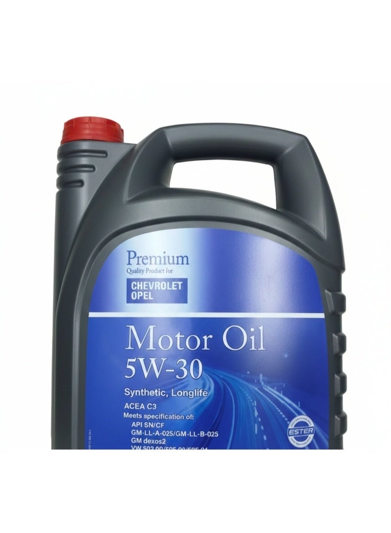 أوبل زيت اوبل توكيل أصلي تخليقي بالكامل Synthetic oil 5W-30 DEXOS 2 سعة 5 لتر عالي الأداء توفير الوقود وحماية المحرك بتقنية إيستر يتوافق خصيصًا لمحركات سيارات اوبل وشيفروليه, مسافة 10,000 كممتر صنع في المانيا - Image 1