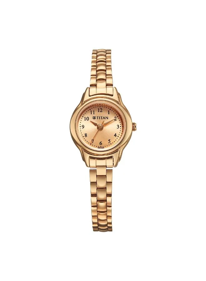 تيتان Women Analog Display Watch With Rose Gold Stainless Steel Strap - 2401WM01