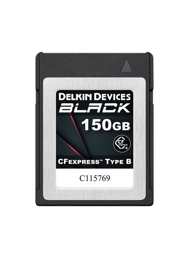 Delkin بطاقة ذاكرة BLACK CFexpress Type B، تصل إلى 1725MB/s قراءة، 1530MB/s كتابة، للاستخدام الاحترافي في الفيديو والتصوير (150GB) - Image 1