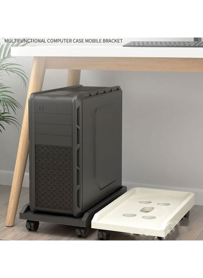BURAQ - 036-1 Desktop Computer Host Increased Rack with Wheels, Spec: Parallel Wheel (Black) - Image 1