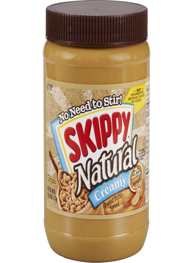 SKIPPY Natural Creamy Peanut Butter, 7 g Protein Per Serving, 40 Ounce - Image 1