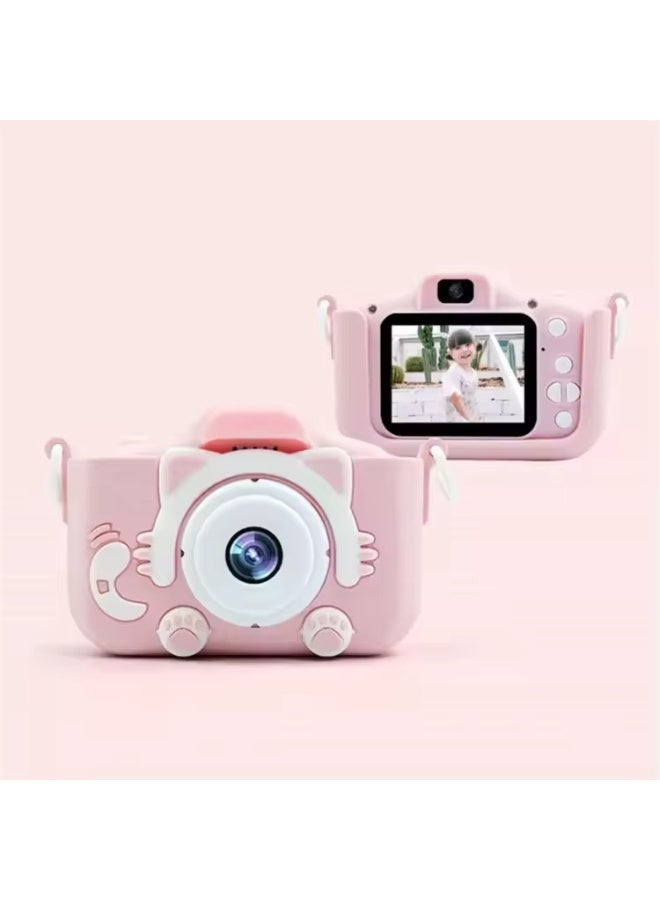 كاميرا أطفال رقمية لون وردي HD – شاشة عرض LCD، تصوير فيديو وصور، بطارية قابلة للشحن USB، تصميم متين وآمن، مناسبة للأولاد والبنات، هدية تعليمية ممتعة - Image 2
