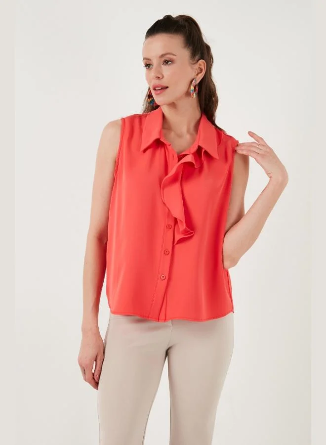 Lela  Lela Collar Ruffled Regular Fit Sleeveless Shirt Women's SHIRT 611GO0110 for Women | Best Price UAE