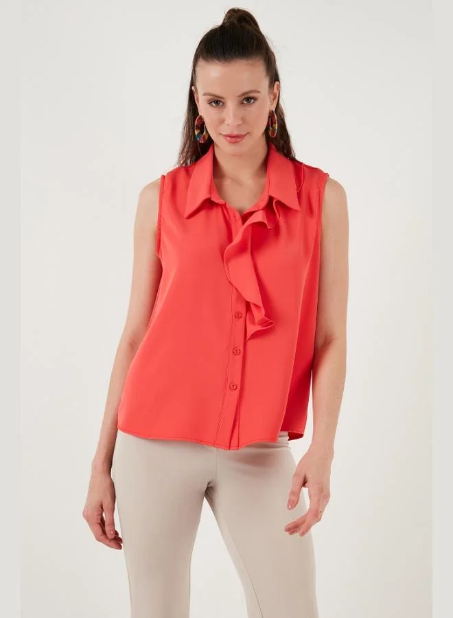 Lela  Lela Collar Ruffled Regular Fit Sleeveless Shirt Women's SHIRT 611GO0110 for Women | Best Price UAE