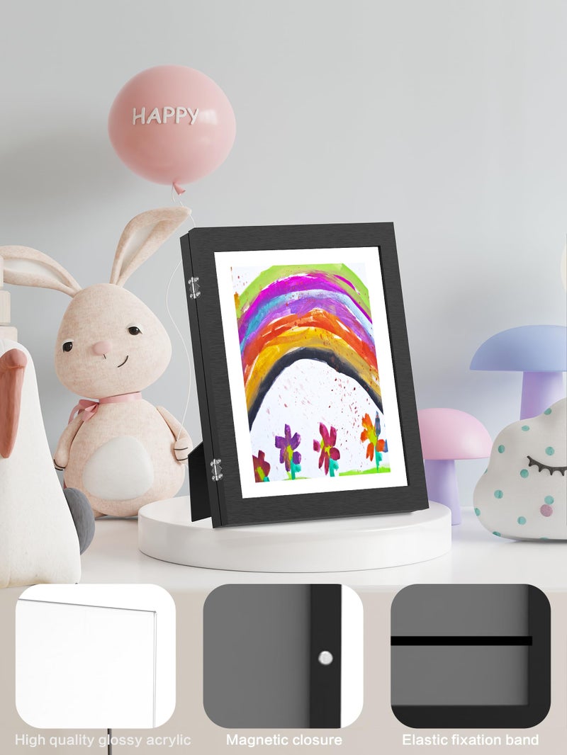 Orionstar 3 Pack Kids Art Frames  Artwork Picture Frames Changeable with Stand  Front Opening Picture Display Frames Holds 100 Paper Pcs  Artwork Display Storage Frames for Children  Desk  Home and - Image 5