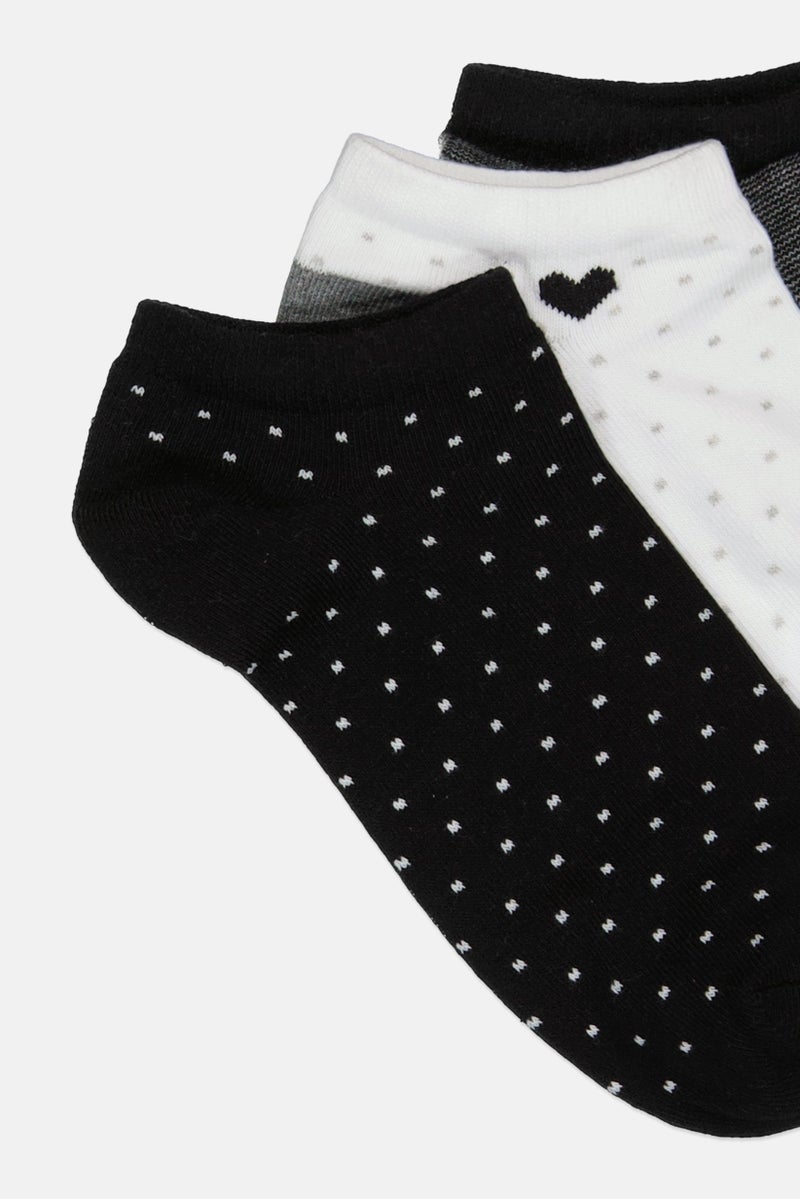 bebe جوارب كاحل نسائية 5 أزواج بطبعة شاملة، متعددة الألوان - Image 2