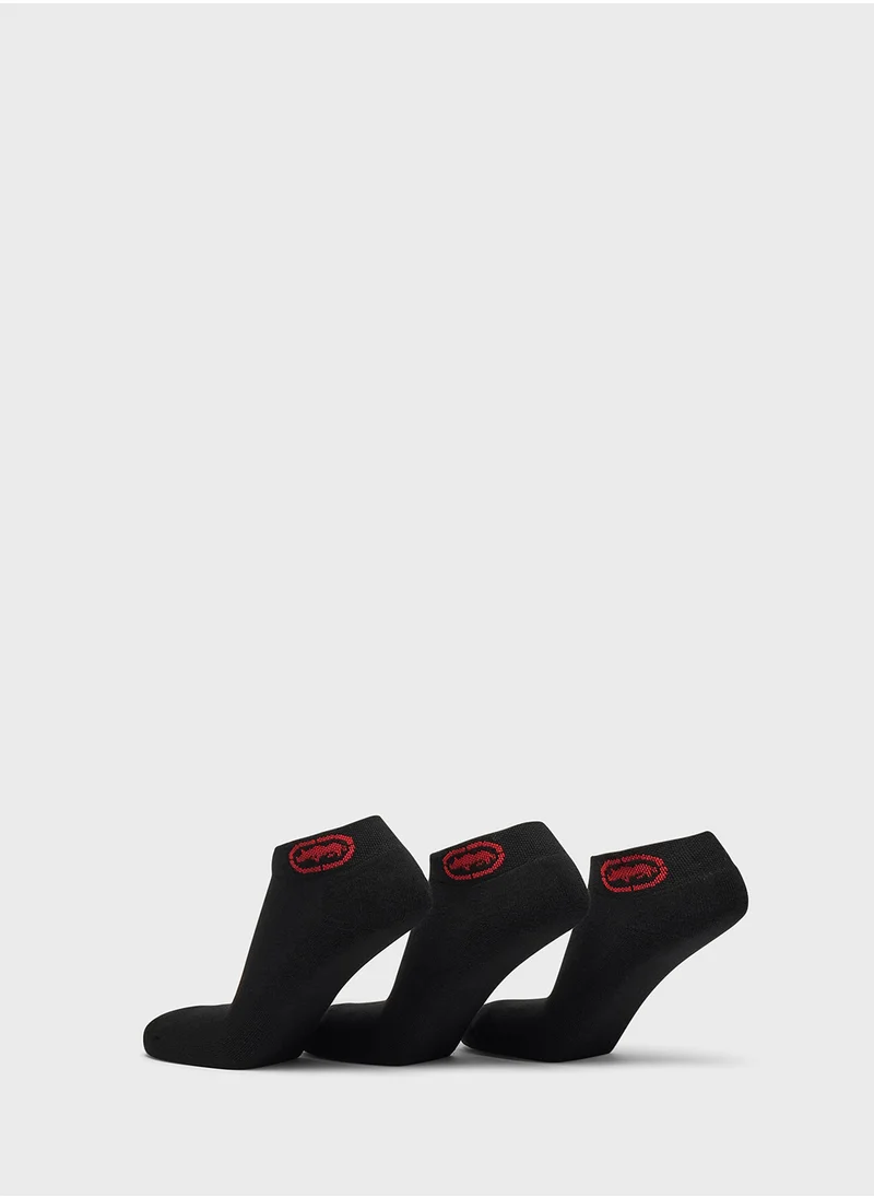 إيكو يو إن إل تي دي. Set of 3 - Ecko Logo Detail Ankle Length Socks