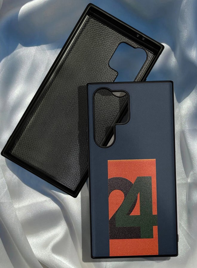 CATANES Samsung Galaxy S24 Ultra Case Hard PC Case with Print Design Luxury and Durable Case Cover Thin & Lightweight Case Blue - Image 1