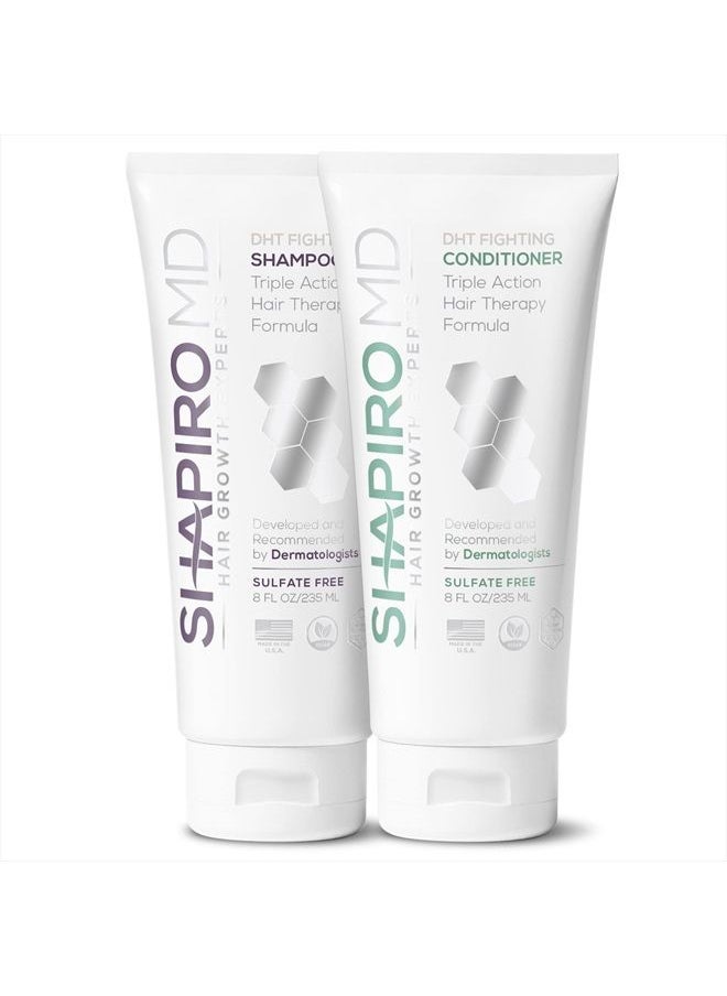 Shapiro MD Hair Growth Experts - Hair Loss Shampoo and Conditioner | DHT Fighting Vegan Formula for Thinning Hair Developed by Dermatologists | Experience Healthier, Fuller & Thicker Looking Hair – Shapiro MD | 1-Month Supply - Image 1