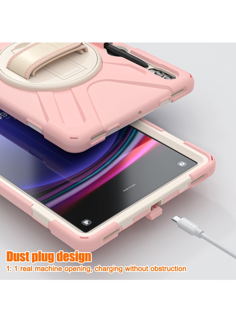 Case for Samsung Galaxy Tab S10 Plus 12.4 Inch 2024/Tab S9 Plus 12.4 2023/S9 FE Plus 12.4 2023/S8 Plus 2022/ S7 FE 2021/ S7 Plus 2020 Case with S Pen Holder Heavy Duty Shockproof Protective Cover with Hand Strap S-Pen Holder/Handle/Rotating Kickstand