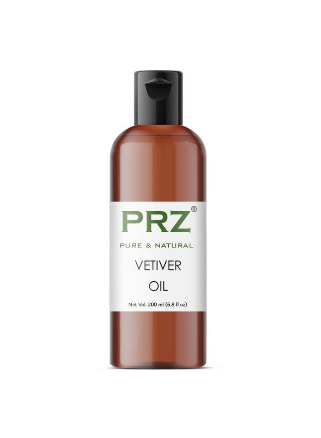 PRZ Vetiver Essential Oil - Pure Natural & Therapeutic Grade Oil for Aromatherapy, Skin Care & Hair Care, 200 ml